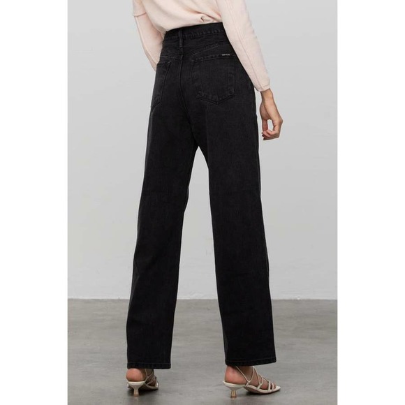 Insane Genes Crossover Criss Cross Straight Leg Black Jeans Women's Size 13/30 - Picture 3 of 9